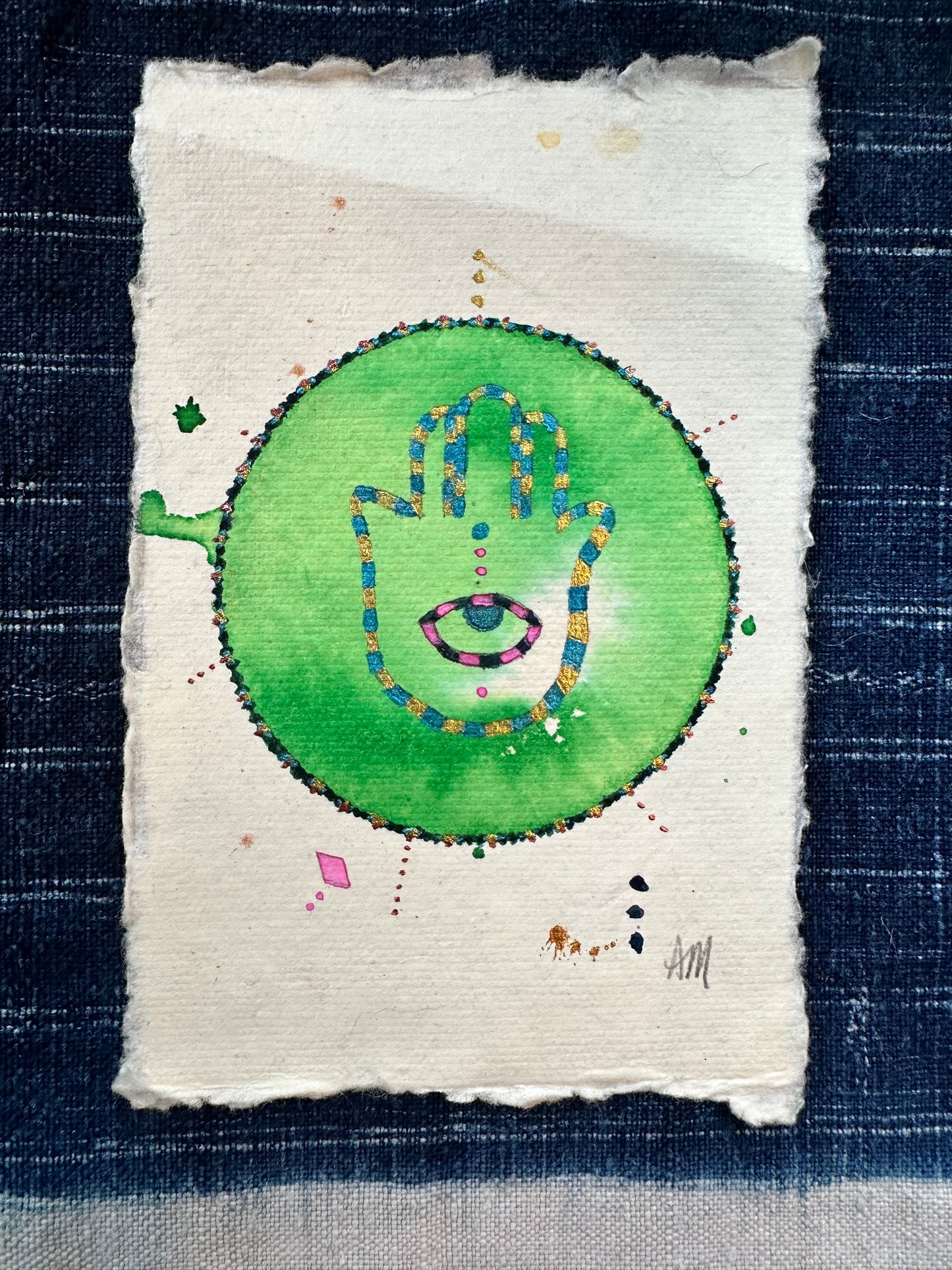 Small Green Hamsa 1