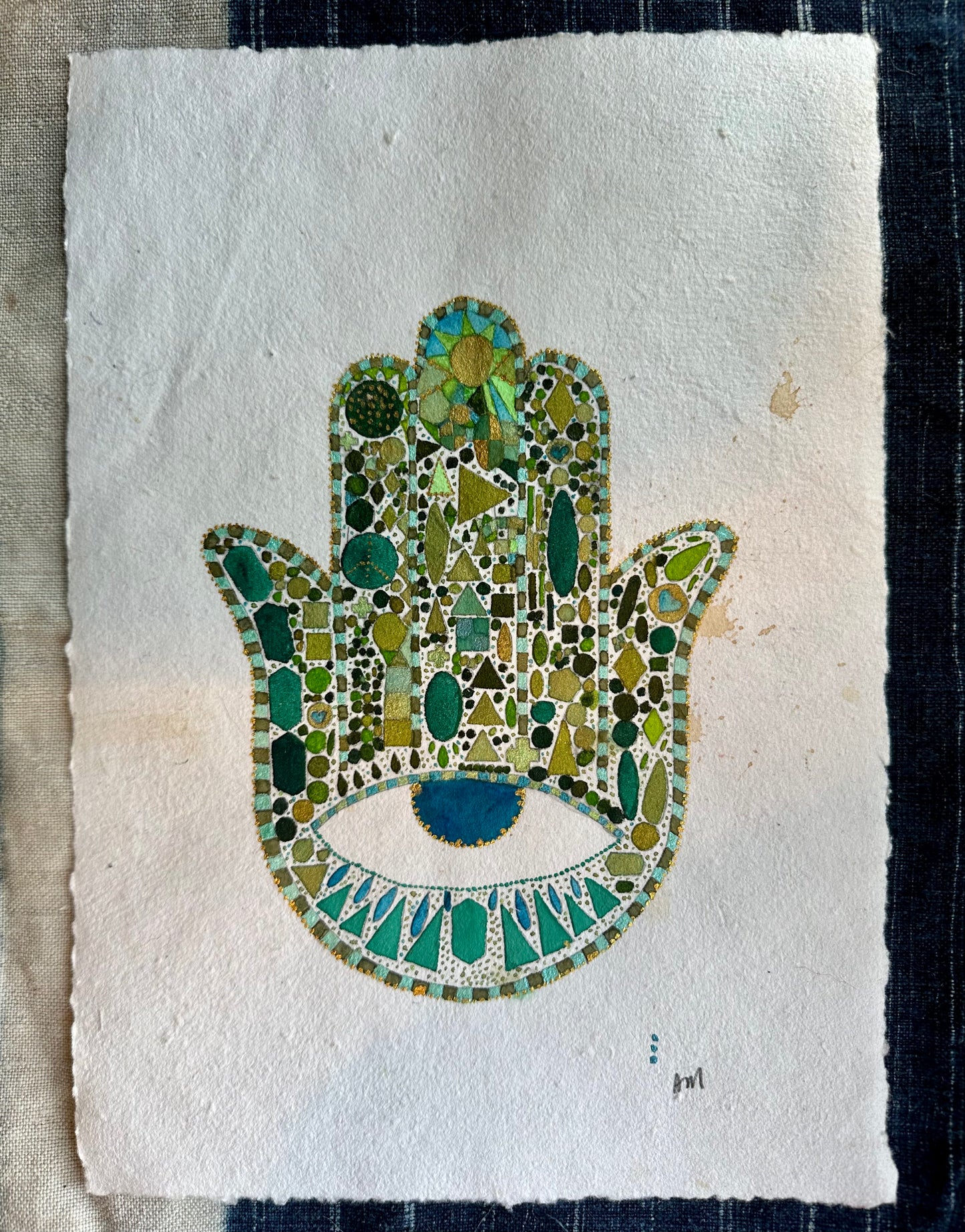 Large Green Hamsa